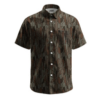 Chemises de chasse légères à manches courtes pour hommes, imprimées, avec poches, ventilation, respirantes, protection UV, camouflage Bottomland, boutonnées