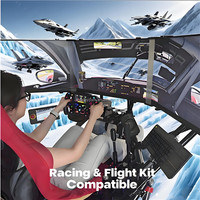 Simulador de Carreras con Asientos de Movimiento 3DOF-6DOF 4D 5D Educativo para Interiores y Exteriores, Juegos de Entretenimiento, Asiento de Carreras con 3 Pantallas