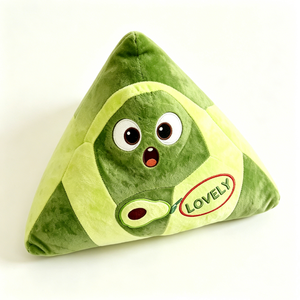 Peluche Zongzi, coussin en forme de boulette de riz, peluche du Festival des Bateaux-Dragons, coussin alimentaire triangulaire, peluche patchwork verte, fête chinoise - Product Image 4