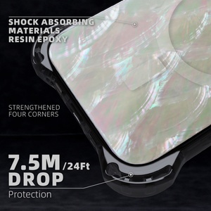 Protection contre les chutes de 7,5 m, nacre pour coque d'iPhone 15 Pro, coque de téléphone magnétique en TPU, impression personnalisée pour coque d'iPhone 15 14 13 - Product Image 3