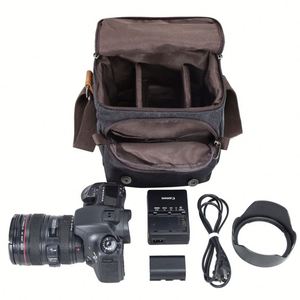Bolsa de Hombro para Cámara de Lona Resistente al Agua, para Equipos de Fotografía Profesional SLR DSLR, con Correa Ajustable, Venta al Por Mayor - Product Image 4