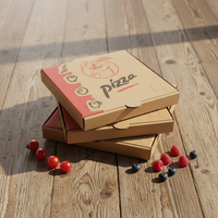 Boîtes à pizza personnalisées en gros, boîtes d'emballage alimentaire en papier kraft ondulé pour la livraison à emporter, les restaurants et la restauration