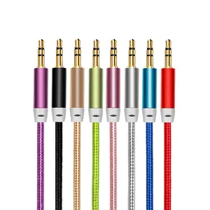 3.5mm Heavy metal audio cable 3.5 Color braided audio cable AUX Car audio wiring Nylon 1 m