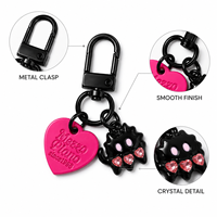 Porte-clés en alliage motif chat, poisson et cœur, mignon et tendance, breloques métalliques DIY, pendentif de sac, sangles de téléphone, cadeaux pour couples, étudiants, amis, enfants