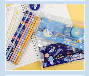 Juego de Papelería Kawaii de 4 Piezas al por Mayor, Regalo de Cumpleaños para el Día del Niño con Regla, Goma de Borrar y Sacapuntas - Product Image 3