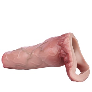 FAAK Hollow Realistic Dog <b>Dildo</b> Silicone Penis Extender Cock Sleeve Cock Enlargement Sleeve Sex Enhancer Penis Extender Sex Toys - Product Image 3