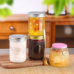 Pot à lait en verre de 280-650 ml, récipient à dessert classique avec couvercle, emballage cadeau personnalisé directement de l'usine - Product Image 3
