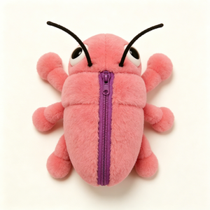 Estuche de lápices de peluche de insecto rosa personalizado, linda bolsa de lápices de peluche con forma de insecto, estuche de lápices de peluche de hormiga rosa - Product Image 4