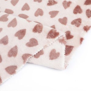 Đáng Yêu Hình Trái Tim In Cực Pháp Terry Thân Thiện Với Môi 100T Polyester Đan Jacquard <span class=keywords><strong>Sherpa</strong></span> Lông Cừu Vải - Product Image 2