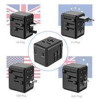 Pengisi daya dinding perjalanan untuk telepon US AU EU UK colokan semua dalam satu Universal adaptor perjalanan dengan USB C PD 20W adaptor pengisian cepat