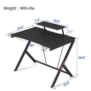 Table de jeu avec revêtement en fibre de carbone, <span class=keywords><strong>bureau</strong></span> de jeu 39 pouces pour idées cadeaux - Product Image 6