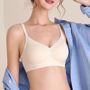 Soutien-gorge sans armatures de haute qualité, petit format, sans coutures, anti-affaissement, avec bandes latérales souples en gel, effet push-up, confort optimal pour la poitrine - Product Image 1