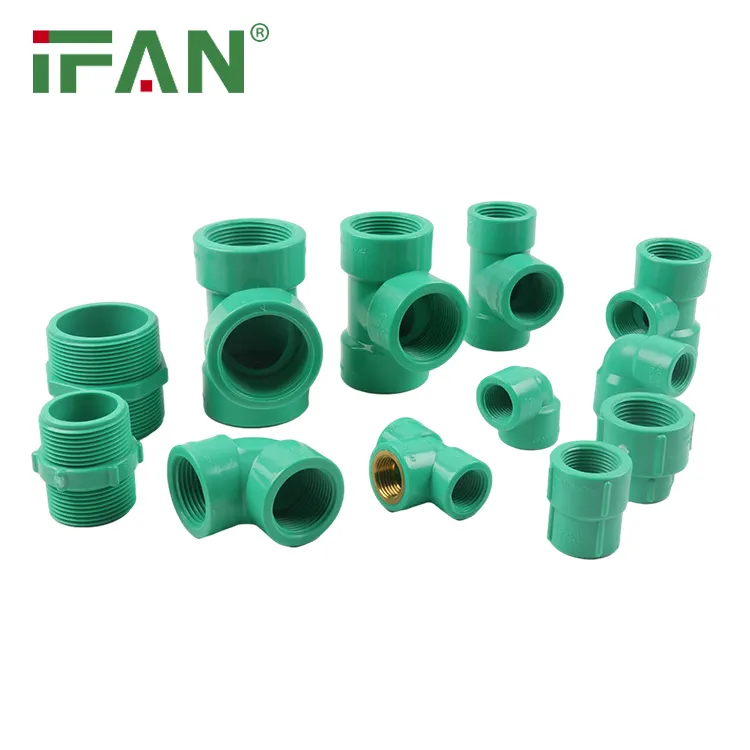IFAN nhà máy trực tiếp màu xanh lá cây màu BST chủ đề Doanh uPVC phụ kiện đường ống tất cả các kích thước PVC phụ kiện đường ống