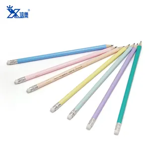 Gold foil printing logo HB 2B pencil set school supplies wholesale material escolar infantil High Quality Pencils for children