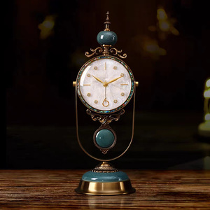 Luxury American Retro <b>Table</b> <b>Clock</b> Circular Quartz Desktop Decorative Home Use - Product Image 1