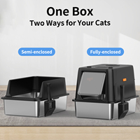 Bac à litière pour chat en acier inoxydable de qualité supérieure, design détachable facile à nettoyer, contrôle des odeurs