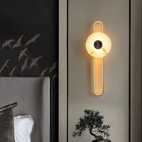 Applique murale moderne en marbre et métal, luminaire décoratif LED de luxe pour chambre à coucher et salon