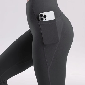 Leggings Deportivos de Cintura Alta para <span class=keywords><strong>Mujer</strong></span>, Ecológicos, de Longitud Completa, con Control de Abdomen, Efecto Levanta Glúteos, con Bolsillos, Estampado Casual - Product Image 1