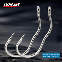 LUSHAZER 100 pièces/lot Hameçons de pêche automatiques durables en acier à haute teneur en carbone, tranchants et barbelés, accessoires de pêche