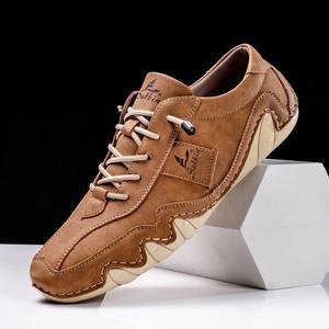 Calzado deportivo de moda para hombre, venta al por mayor de fábrica, cómodo y transpirable, zapatos casuales de cuero con cordones hechos a mano - Product Image 2