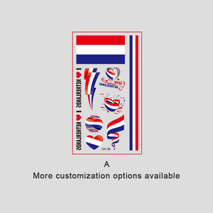Pegatina Corporal Impermeable con Acabado Mate, Borde Transparente, Tatuaje Temporal con Diseño de Bandera - Product Image 2