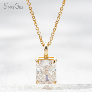 Collar con Colgante de Diamante de Laboratorio de Corte Radiante de 1.0ct, Oro Sólido de 14k, Joyería Fina Starsgem - Product Image 2