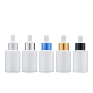Fuyun ReadyにShip Skin Care 30ミリリットルWhite Frosted Glass Cosmetic Empty Essential Oil Dropper BottlesとGold Dropper Top