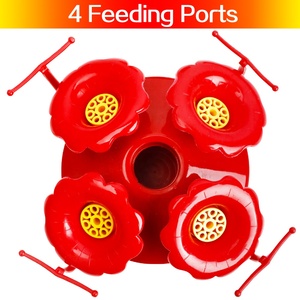 Comedero para Pájaros de Plástico Rojo, Resistente a la Intemperie, para Colgar en Exteriores, Patio, Grande - Product Image 3