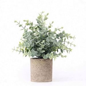 Yiwu Manufacturer Craft Potted Artificial Evergreen Plant 25x25cm <b>Plastic</b> <b>Table</b> Top Decorations for Home Hotel Back School - Product Image 4