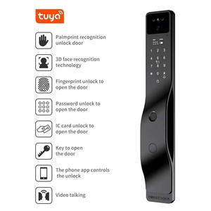 Serrure de porte intelligente TYSH Ai Tuya avec reconnaissance biométrique automatique, carte RFID, application Wifi, combinaison de reconnaissance faciale 3D, empreinte digitale, caméra - Product Image 4