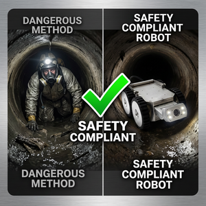 Robot d'inspection de canalisations d'égouts de 300 mm avec caméra PTZ étanche pour l'état des systèmes de drainage souterrains et impression de rapports - Product Image 2
