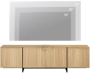 Modern Wooden <strong>TV</strong> <strong>Stand</strong> for 32-75 Inch <strong>TVs</strong>, Media Console with Storage Cabinets, Living Room Entertainment Center - Product Image 2
