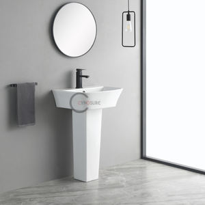 Lavabo colonne basique abordable, moderne et minimaliste pour salle de bain - Product Image 2