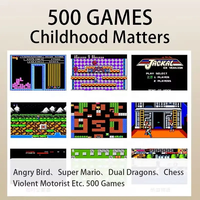 Rétro nostalgique Consola Jeu Enfants Classique Deux Joueurs Contrôleur de Jeu 500 en 1 Jeux Écran 3.5 Pouces Console de Jeu Portable