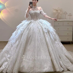 Robes de mariée de luxe, robes de bal de mariée à col cœur, dos nu orné de strass, robe de mariée Vestidos De Novia Lsjj81 - Product Image 2