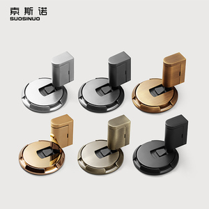 Fermaporta Moderno in Lega di Zinco Nera, Installazione Senza Foratura per Porte in Acciaio Inox e Legno, per Hotel, Arredamento, Sala da Pranzo, Casa - Product Image 3