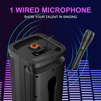 Haut-parleur karaoké extérieur ZB45K avec microphone sans fil et éclairage RVB 16W pour boîte de son Bluetooth pour la maison et les fêtes