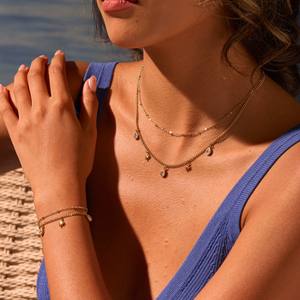 Elegantes Collares de Joyería Fina con Perlas en Forma de Lágrima de Varias Capas con Baño de Oro de 18k, Collares con Colgante de Estrella y Luna de Acero Inoxidable para Mujer - Product Image 4