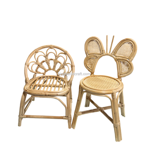 Chaise pour enfants en rotin faite à la main de style bohème, décoration de fête d'anniversaire pour enfants, accessoire de photographie, tendance du moment - Product Image 3