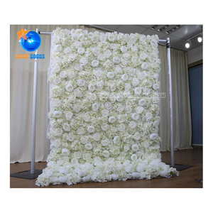 LFB1092 Nuovo Design Parete Floreale 3D in Tessuto Bianco con <span class=keywords><strong>Peonie</strong></span> e Rose Arrotolabile per Decorazioni di Matrimoni ed Eventi - Product Image 3