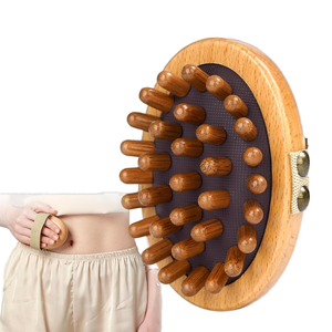Brosse de massage corporelle en bois de hêtre naturel pour le corps entier, avec coussin d'air, pour massage à sec - Product Image 1