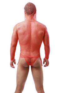 ชุดชั้นในตาข่ายซีทรูแขนยาวแบบมีฮู้ดสำหรับผู้ชาย ยี่ห้อ <span class=keywords><strong>King</strong></span> Mcgreen Star Men เหมาะสำหรับใส่ไปไนต์คลับ งานปาร์ตี้ หรือเป็นเสื้อซับใน - Product Image 5