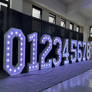 2024 Numeri Luminosi a <span class=keywords><strong>LED</strong></span> in Acciaio Inox Ecologici da 3ft-5ft per Decorazioni di Matrimoni ed Eventi e per <span class=keywords><strong>Aziende</strong></span> - Product Image 3