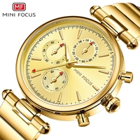 Mini Focus MF0494L MF 0494 jam tangan wanita merek Fashion tahan air jam tangan Quartz wanita baja tahan karat jam tangan untuk Montre Femme Reloj