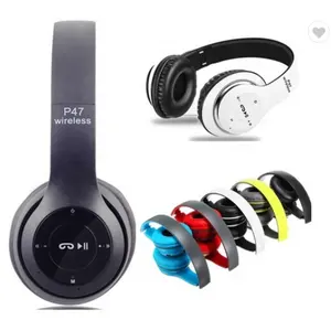 Dropshipping P47 Headset Nirkabel BT 5.0, Headphone Nirkabel Stereo Radio Pemutar MP3 P47 untuk Ponsel Android IOS P47