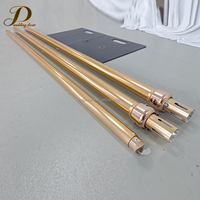 Kit de support de rideau de fond de scène de mariage en alliage d'aluminium réglable 3x3M doré pour la vente en gros