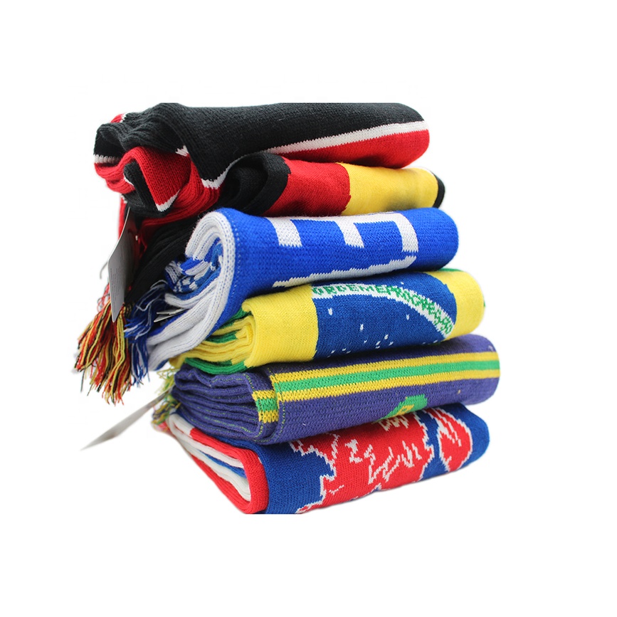 Изготовленный На Заказ трикотажный жаккардовый шарф-повязка на шею для клубной футбольной команды