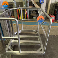 Plateforme élévatrice pneumatique professionnelle en acier inoxydable 304 pour abattage de bétail, support de travail robuste pour abattoir