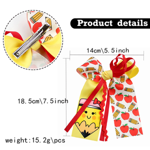Oferta Especial: Lazos para el Cabello con Diseño de Manzana para Niñas, Ideales para la Vuelta al Cole, Accesorios Escolares Lindos para Estudiantes - Product Image 2