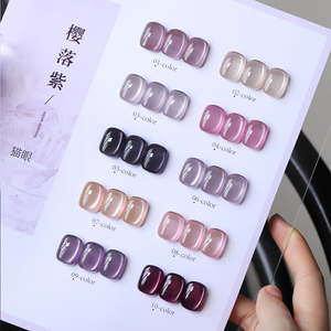 Kit de vernis à ongles gel UV LED magnétique effet œil de chat longue tenue Sakura <span class=keywords><strong>Mauve</strong></span> holographique scintillant pour salon et DIY - Product Image 5